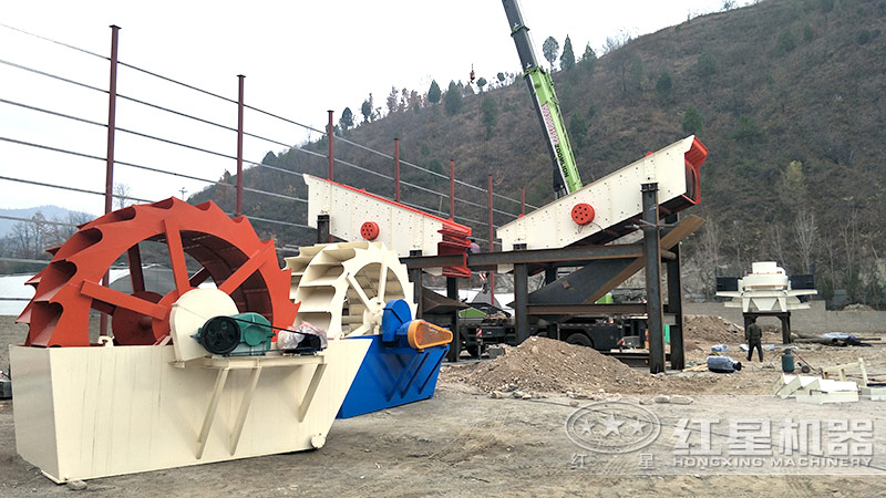 輪式小型砂石分離機(jī)多少錢一臺，帶生產(chǎn)線案例